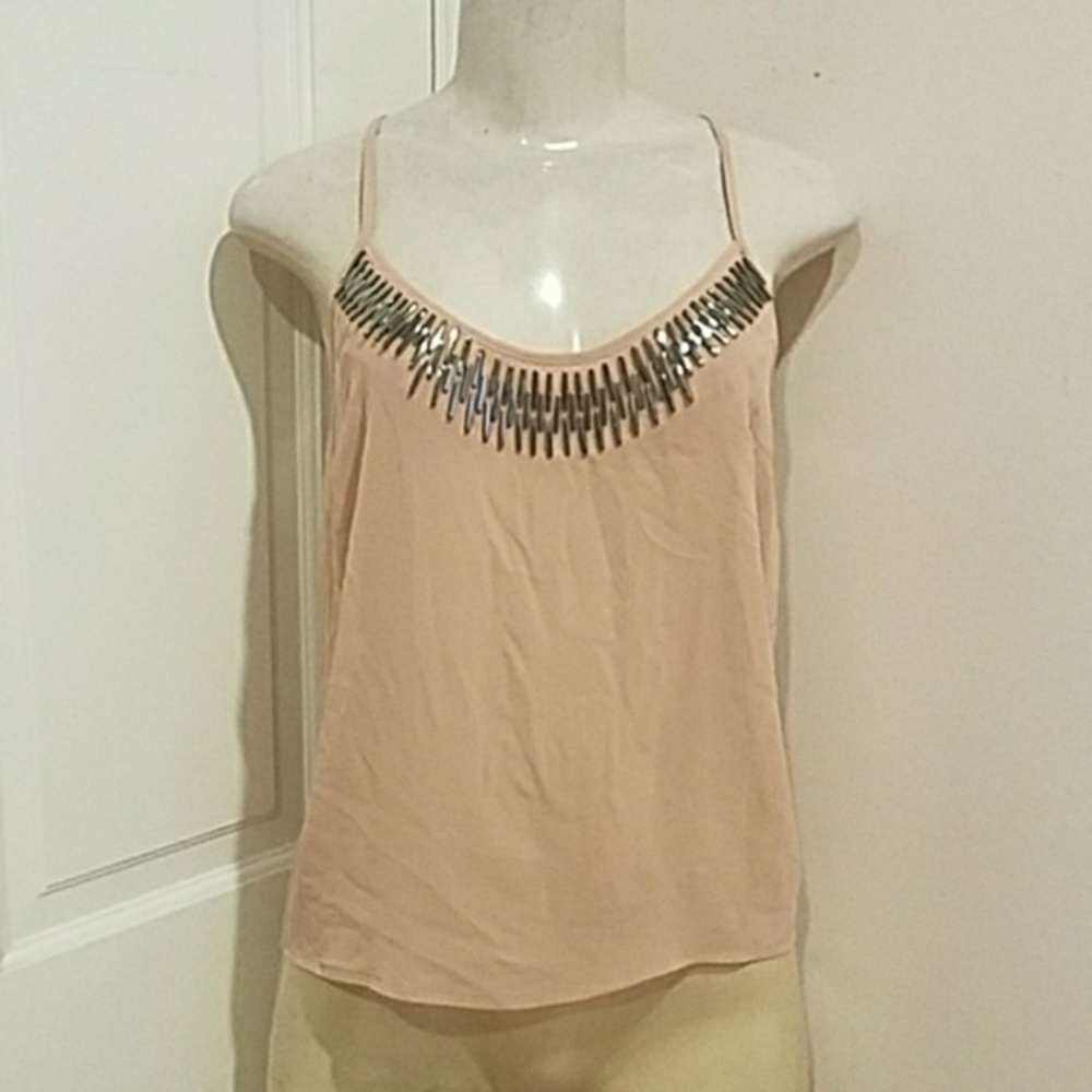 Beautiful blouse with embellished Top size small cream color